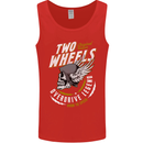 Two Wheels Motorcycle Motorbike Biker Mens Vest Tank Top Red