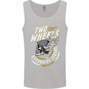 Two Wheels Motorcycle Motorbike Biker Mens Vest Tank Top Sports Grey