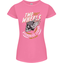 Two Wheels Motorcycle Motorbike Biker Womens Petite Cut T-Shirt Azalea