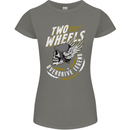 Two Wheels Motorcycle Motorbike Biker Womens Petite Cut T-Shirt Charcoal