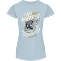 Two Wheels Motorcycle Motorbike Biker Womens Petite Cut T-Shirt Light Blue
