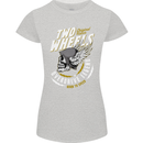 Two Wheels Motorcycle Motorbike Biker Womens Petite Cut T-Shirt Sports Grey