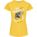 Two Wheels Motorcycle Motorbike Biker Womens Petite Cut T-Shirt Yellow