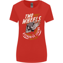 Two Wheels Motorcycle Motorbike Biker Womens Wider Cut T-Shirt Red
