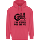 Two Wheels Move the Soul Motorcycle Biker Childrens Kids Hoodie Heliconia