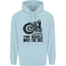 Two Wheels Move the Soul Motorcycle Biker Childrens Kids Hoodie Light Blue