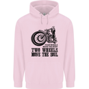 Two Wheels Move the Soul Motorcycle Biker Childrens Kids Hoodie Light Pink