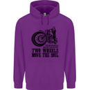 Two Wheels Move the Soul Motorcycle Biker Childrens Kids Hoodie Purple