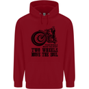 Two Wheels Move the Soul Motorcycle Biker Childrens Kids Hoodie Red