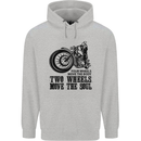 Two Wheels Move the Soul Motorcycle Biker Childrens Kids Hoodie Sports Grey