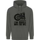 Two Wheels Move the Soul Motorcycle Biker Childrens Kids Hoodie Storm Grey