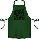 Two Wheels Move the Soul Motorcycle Biker Cotton Apron 100% Organic Forest Green