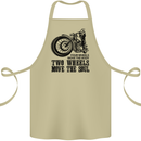 Two Wheels Move the Soul Motorcycle Biker Cotton Apron 100% Organic Khaki