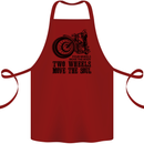 Two Wheels Move the Soul Motorcycle Biker Cotton Apron 100% Organic Maroon