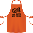 Two Wheels Move the Soul Motorcycle Biker Cotton Apron 100% Organic Orange