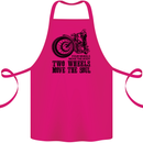Two Wheels Move the Soul Motorcycle Biker Cotton Apron 100% Organic Pink