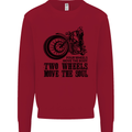 Two Wheels Move the Soul Motorcycle Biker Kids Sweatshirt Jumper Red