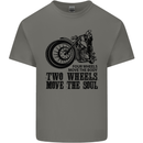 Two Wheels Move the Soul Motorcycle Biker Kids T-Shirt Childrens Charcoal