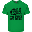 Two Wheels Move the Soul Motorcycle Biker Kids T-Shirt Childrens Irish Green