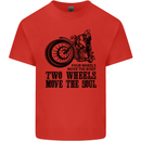Two Wheels Move the Soul Motorcycle Biker Kids T-Shirt Childrens Red