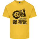 Two Wheels Move the Soul Motorcycle Biker Kids T-Shirt Childrens Yellow