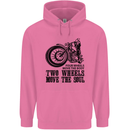 Two Wheels Move the Soul Motorcycle Biker Mens 80% Cotton Hoodie Azelea