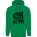 Two Wheels Move the Soul Motorcycle Biker Mens 80% Cotton Hoodie Irish Green