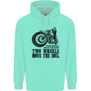 Two Wheels Move the Soul Motorcycle Biker Mens 80% Cotton Hoodie Peppermint