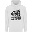 Two Wheels Move the Soul Motorcycle Biker Mens 80% Cotton Hoodie White