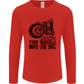 Two Wheels Move the Soul Motorcycle Biker Mens Long Sleeve T-Shirt Red