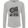 Two Wheels Move the Soul Motorcycle Biker Mens Long Sleeve T-Shirt Sports Grey