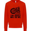 Two Wheels Move the Soul Motorcycle Biker Mens Sweatshirt Jumper Bright Red