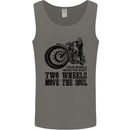 Two Wheels Move the Soul Motorcycle Biker Mens Vest Tank Top Charcoal