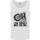 Two Wheels Move the Soul Motorcycle Biker Mens Vest Tank Top White