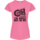 Two Wheels Move the Soul Motorcycle Biker Womens Petite Cut T-Shirt Azalea