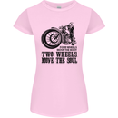 Two Wheels Move the Soul Motorcycle Biker Womens Petite Cut T-Shirt Light Pink