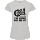 Two Wheels Move the Soul Motorcycle Biker Womens Petite Cut T-Shirt Sports Grey