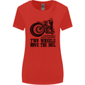 Two Wheels Move the Soul Motorcycle Biker Womens Wider Cut T-Shirt Red