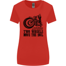 Two Wheels Move the Soul Motorcycle Biker Womens Wider Cut T-Shirt Red