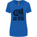 Two Wheels Move the Soul Motorcycle Biker Womens Wider Cut T-Shirt Royal Blue
