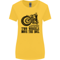 Two Wheels Move the Soul Motorcycle Biker Womens Wider Cut T-Shirt Yellow