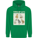 Types of Cat Persian Siamese British Bengal Childrens Kids Hoodie Irish Green