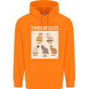 Types of Cat Persian Siamese British Bengal Childrens Kids Hoodie Orange
