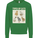 Types of Cat Persian Siamese British Bengal Kids Sweatshirt Jumper Irish Green