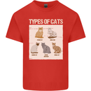 Types of Cat Persian Siamese British Bengal Kids T-Shirt Childrens Red