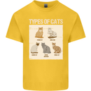 Types of Cat Persian Siamese British Bengal Kids T-Shirt Childrens Yellow