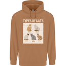 Types of Cat Persian Siamese British Bengal Mens 80% Cotton Hoodie Caramel Latte