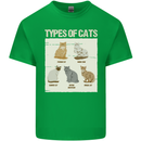 Types of Cat Persian Siamese British Bengal Mens Cotton T-Shirt Tee Top Irish Green
