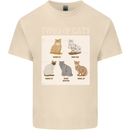 Types of Cat Persian Siamese British Bengal Mens Cotton T-Shirt Tee Top Natural