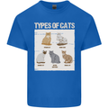 Types of Cat Persian Siamese British Bengal Mens Cotton T-Shirt Tee Top Royal Blue